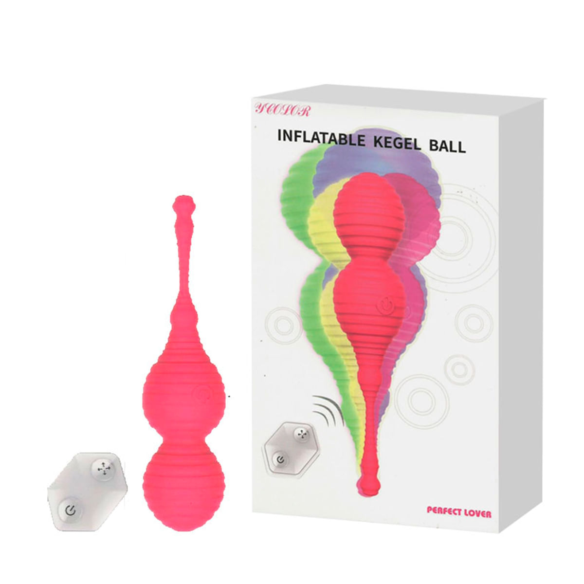 Infatable Kegel Ball Bolas de Pompoar Inflável Recarregável com 7 Modos de Vibração 3R Import