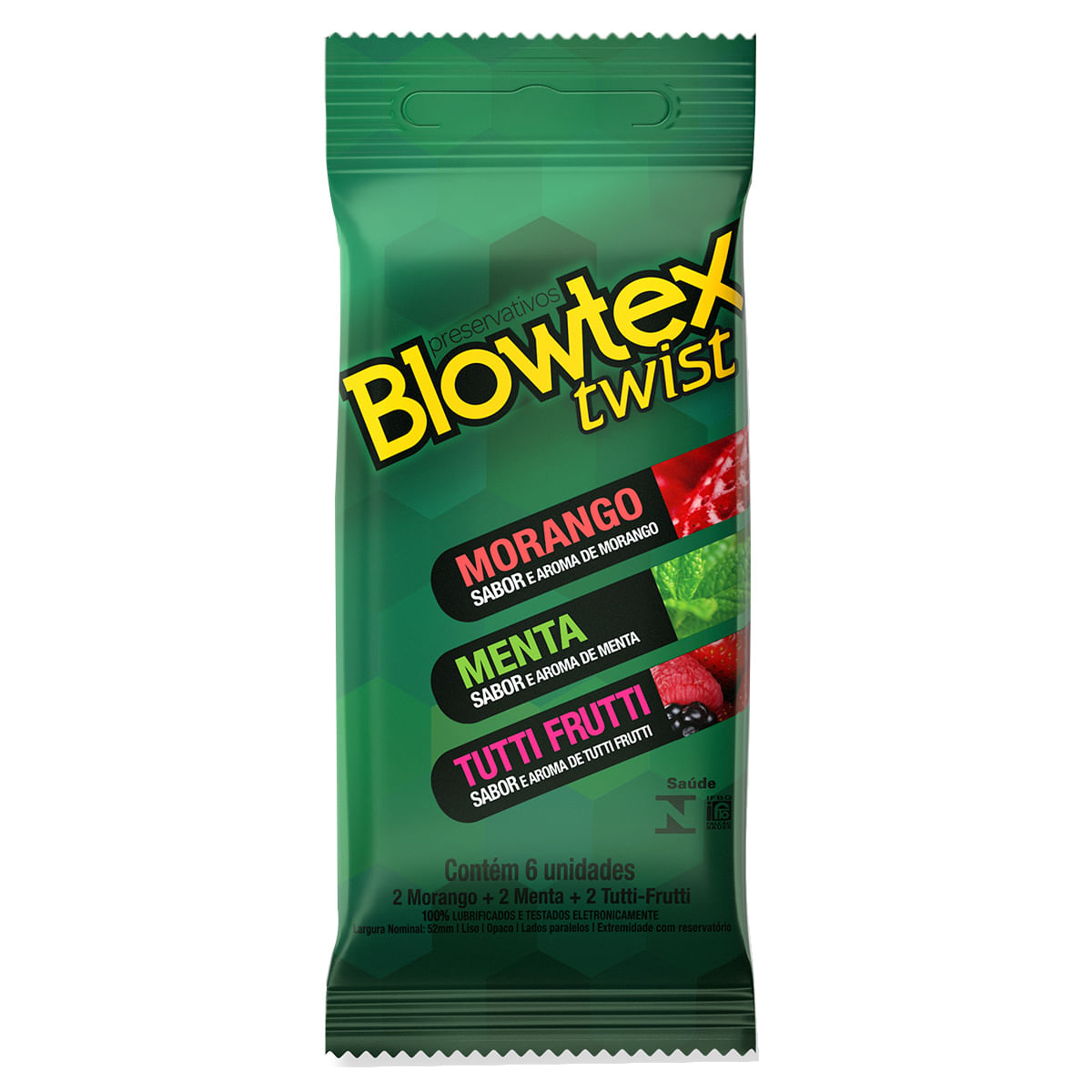 Preservativos Twist Mix de Sabores com 6 unidades Blowtex
