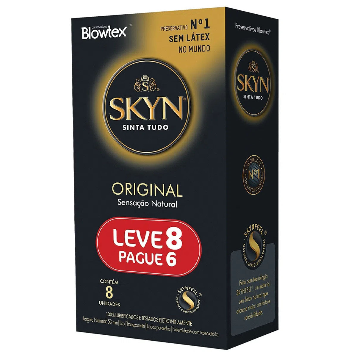 Skyn Original Preservativo Lubrificado sem Látex com Leve 8 Pague 6 unidades Blowtex