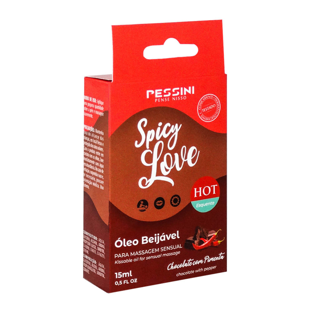 Óleo Beijável Spicy Love Ice Chocolate com Pimenta 15ml Pessini