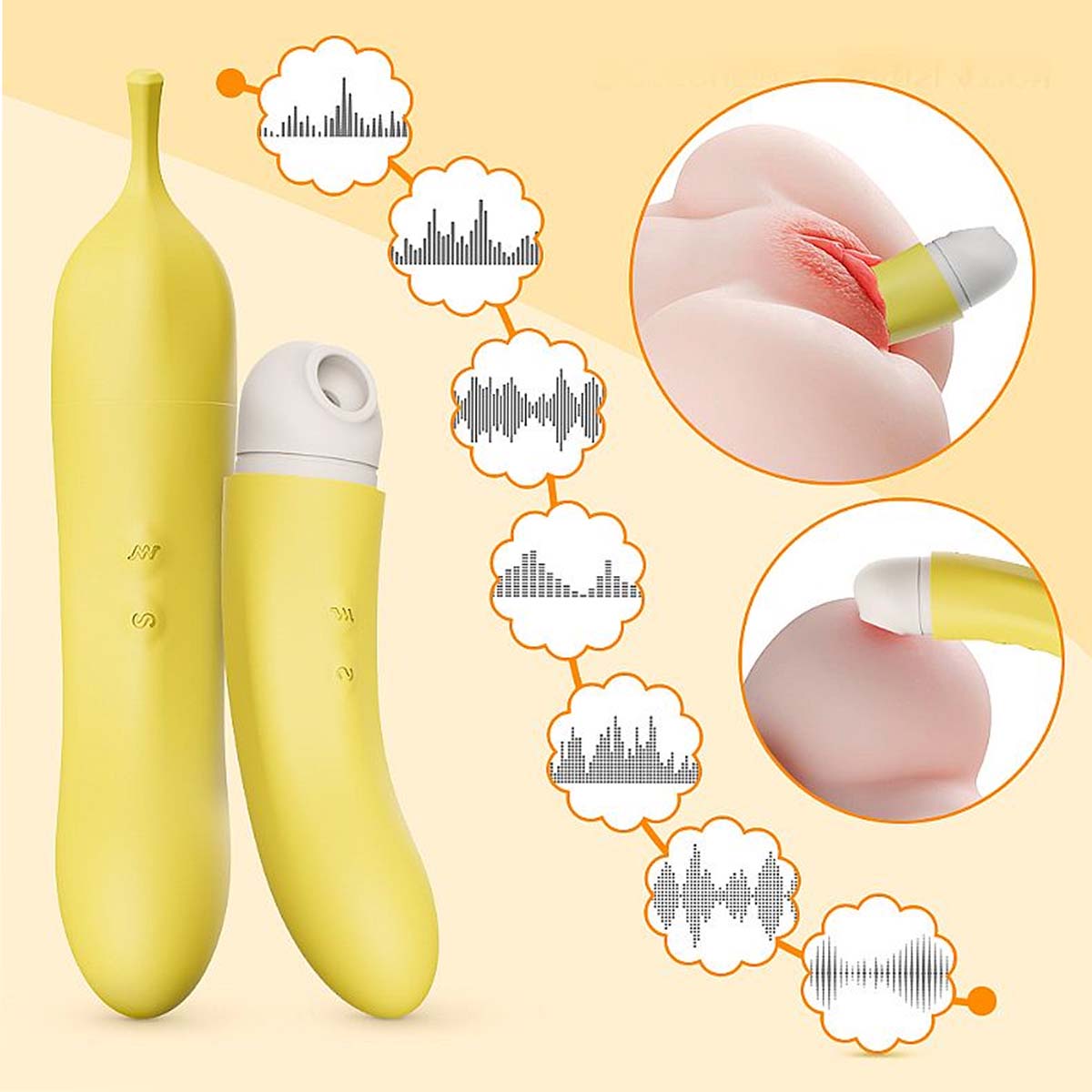 Dibe Abby Vibrador Banana Ponto G com Função de Pulsação e 7 Modos de Vibração Sexy Import