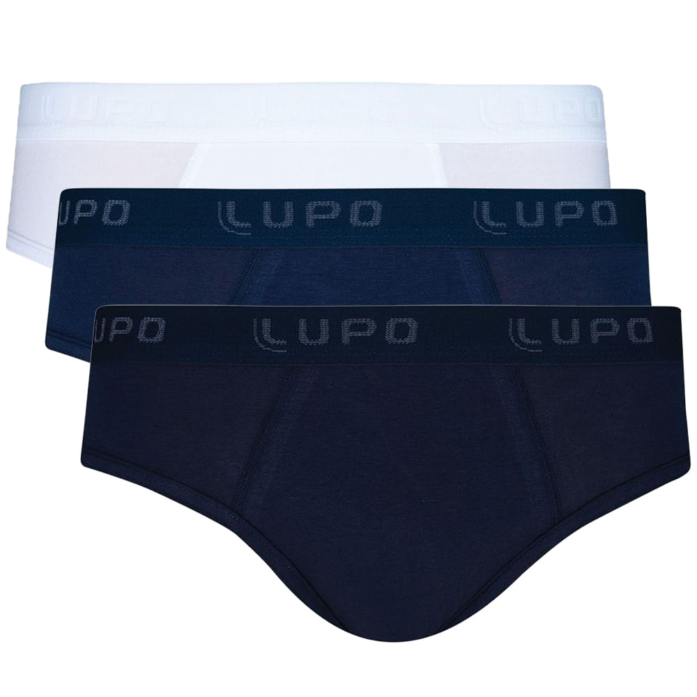 Cueca Modelo Slip Lisa em Algodão Lupo