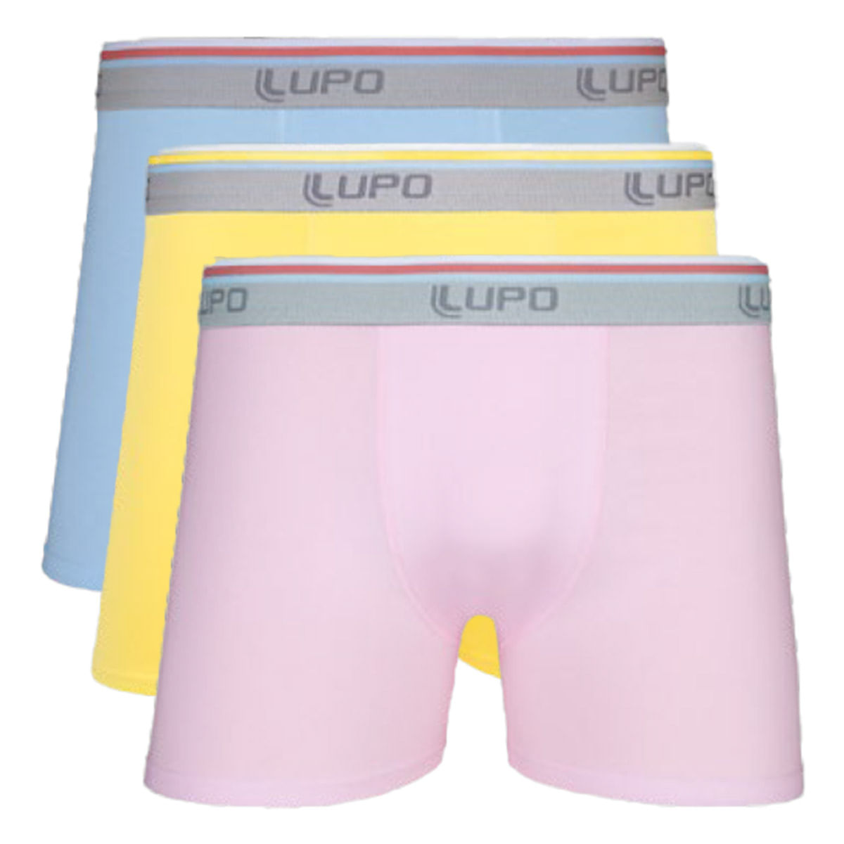 Cueca Boxer Lisa Colorida em Algodão Lupo