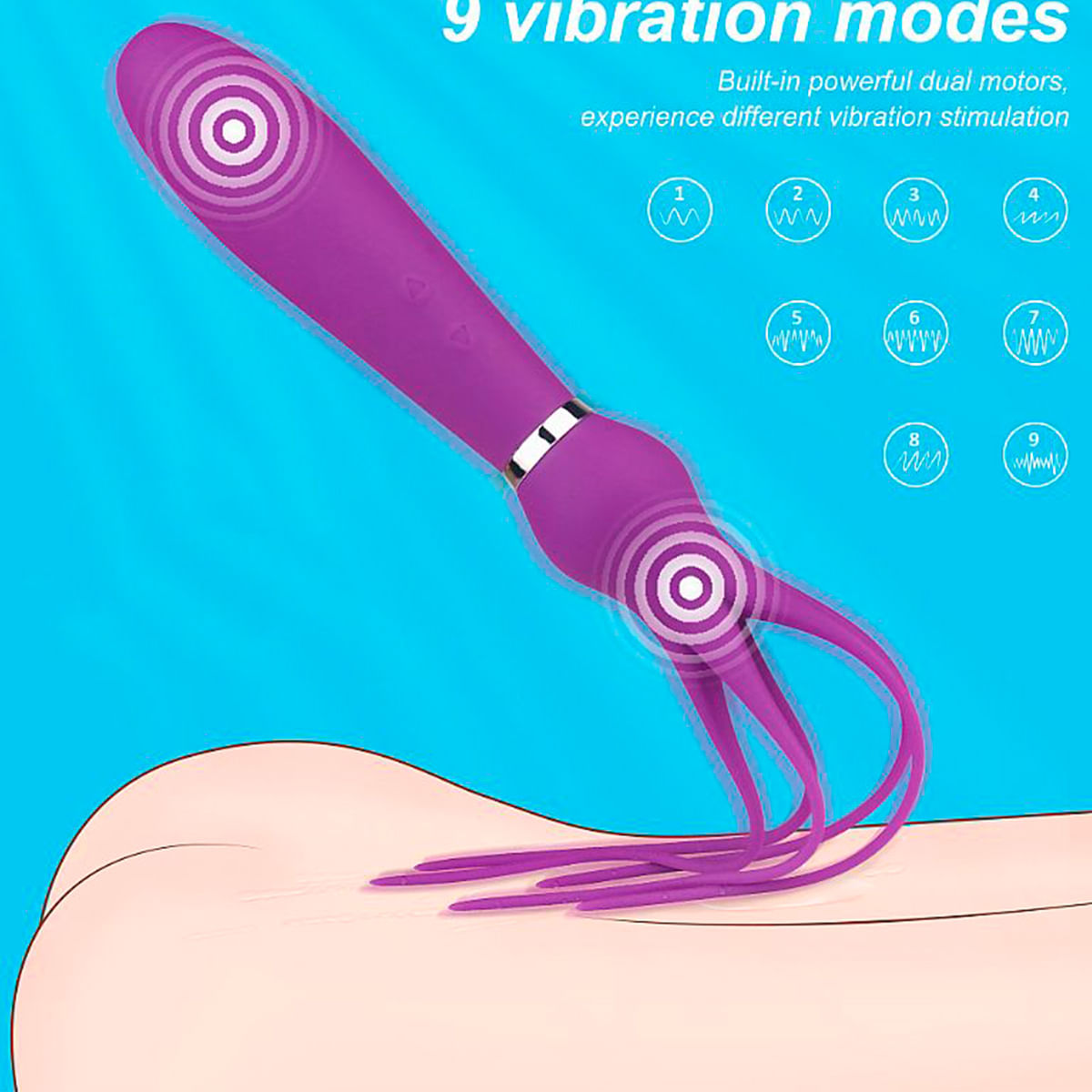 S-hande Massageador de Ponto G com Pontas de Chibata com 9 Modos de Vibração Sexy Import