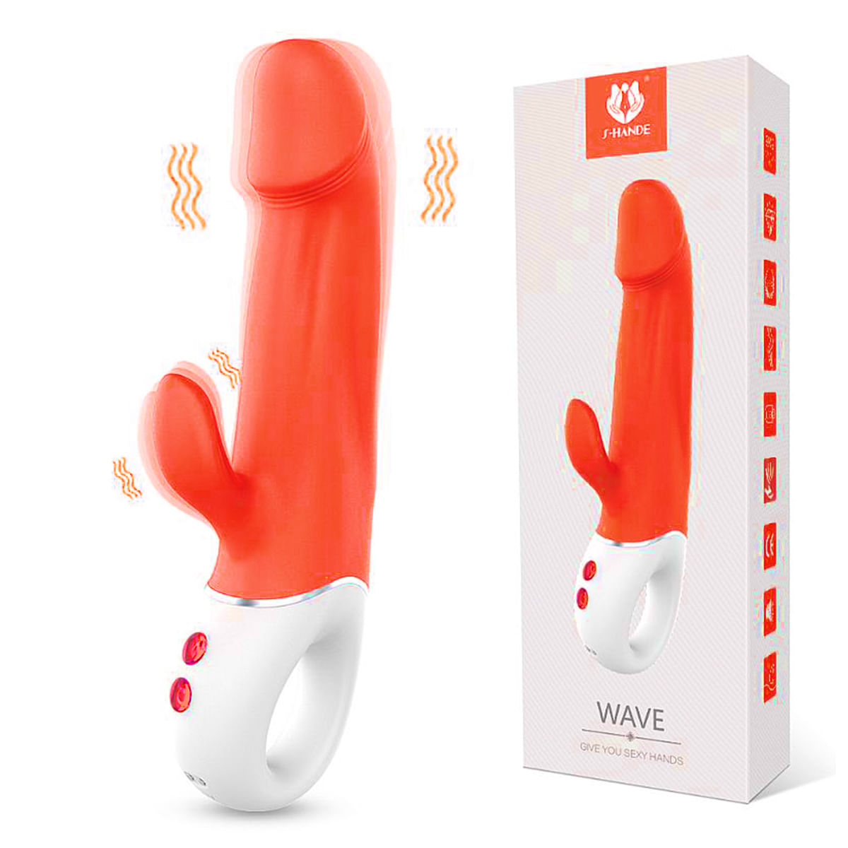 S-Hande Wave Vibrador com 9 Modos de Vibração e Estimulador Sexy Import