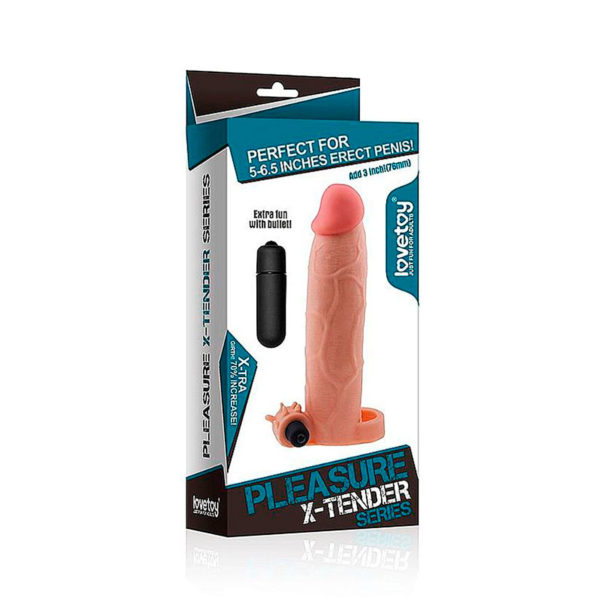 Pleasure X-Tender Capa Peniana Extensora com Vibro 20,8x5cm Sexy Import