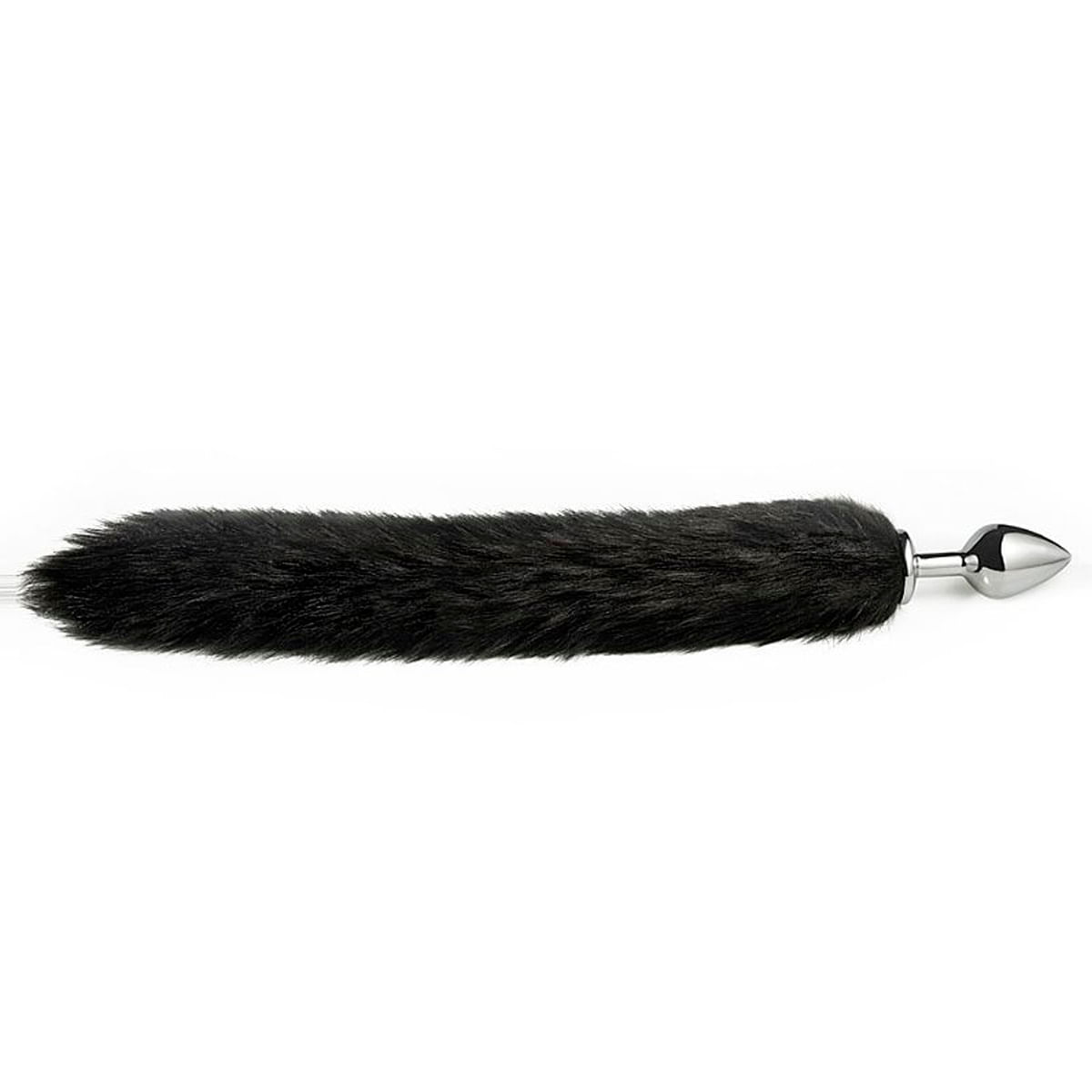 Plug Anal com Rabo de Raposa Preto 40cm Sexy Import