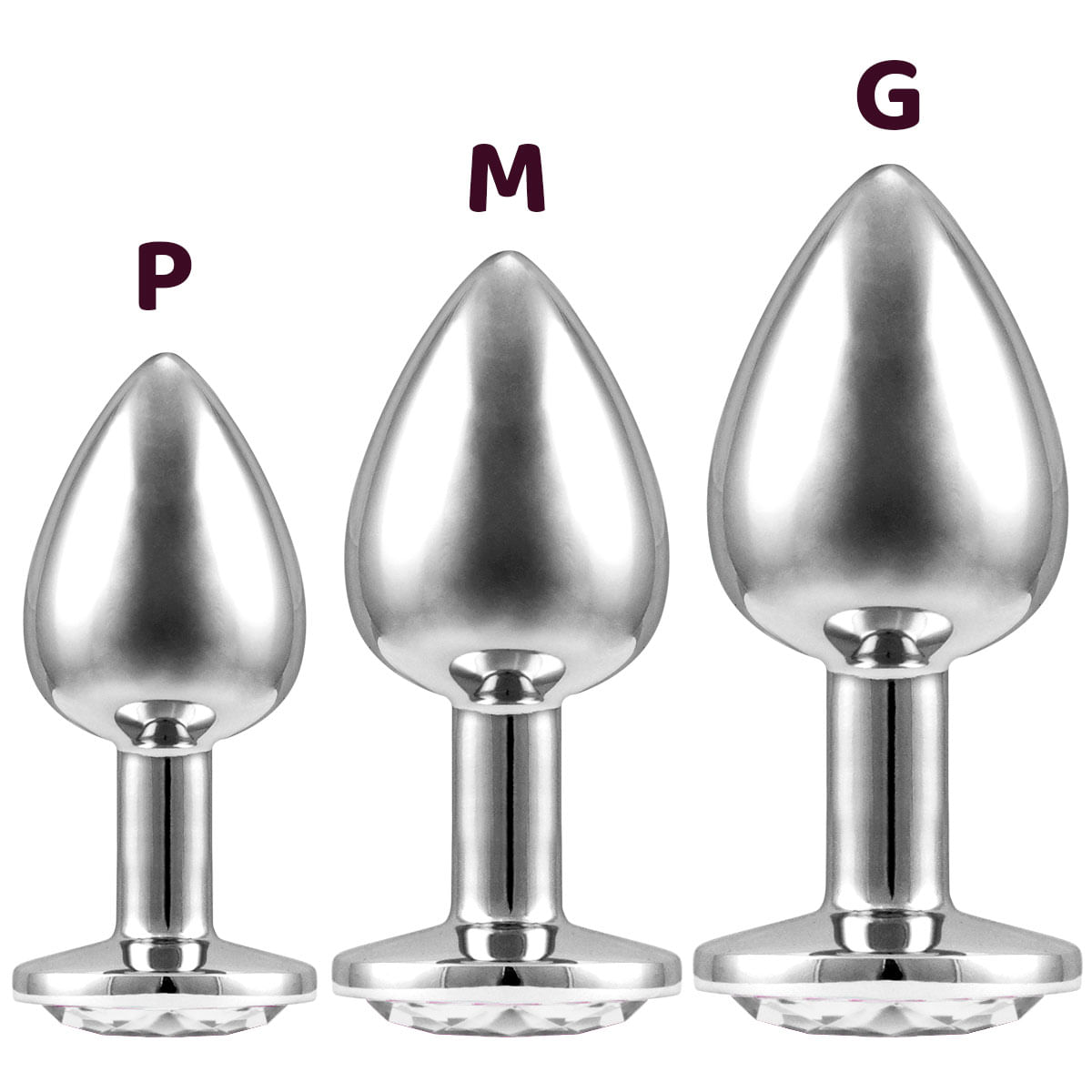 Plug Anal de Aço Inoxidável com Cristal Arredondado Sexy Import