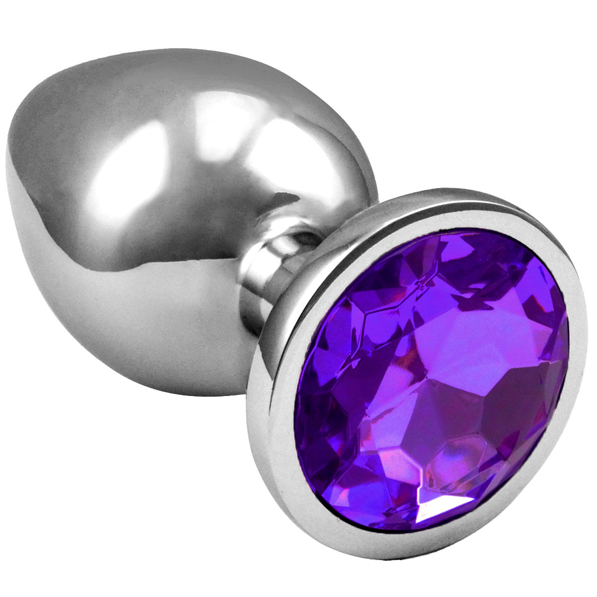 Plug Anal de Aço Inoxidável Cônico com Cristal Arredondado Sexy Import