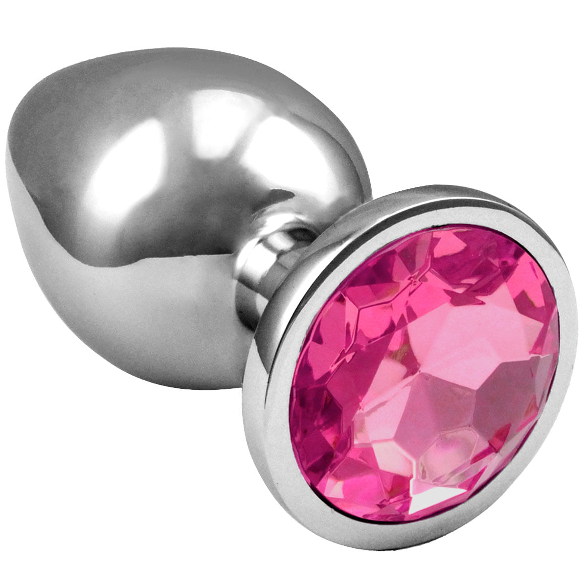 Plug Anal de Aço Inoxidável Cônico com Cristal Arredondado Sexy Import