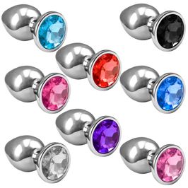 Plug Anal de Aço Inoxidável Cônico com Cristal Arredondado Sexy Import