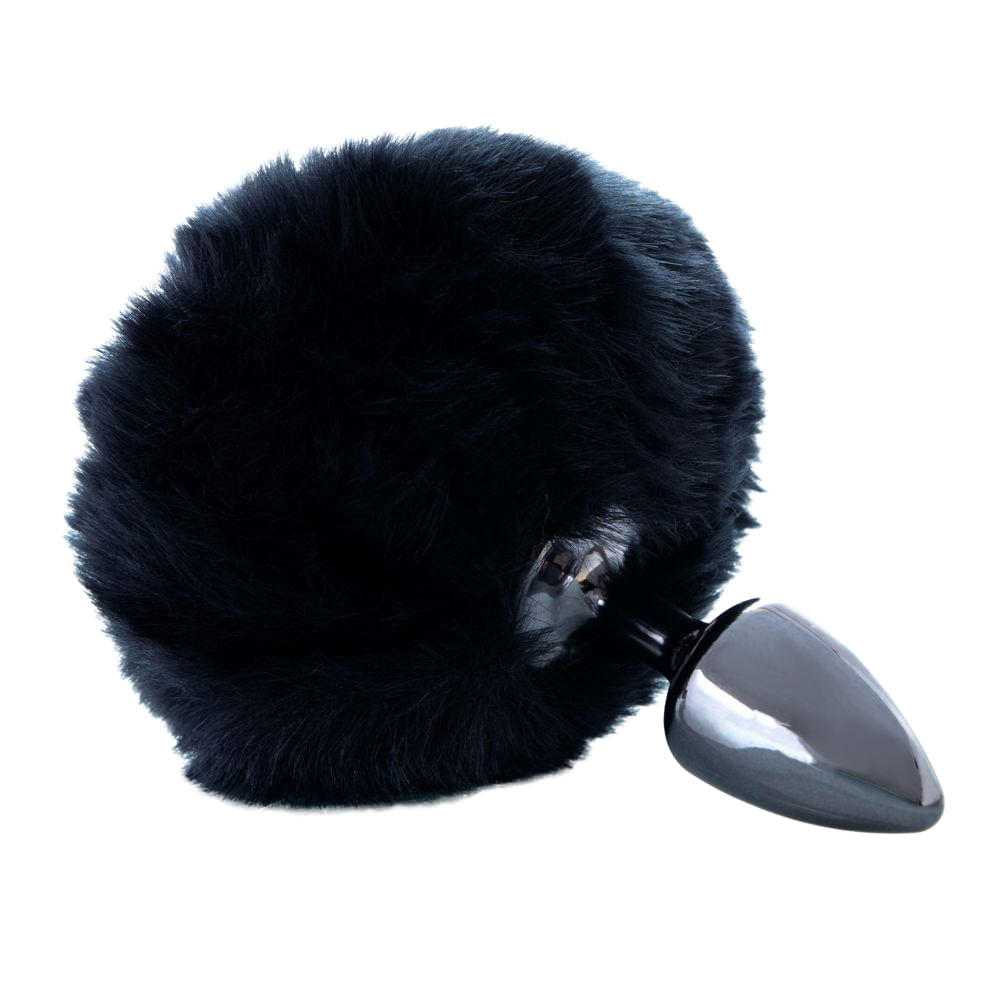Plug Anal com Pompom de Pelúcia Escuro 6,5 x 2,5 Hard Plug Anal com Pompom de Pelúcia Escuro 6,5 x 2,5 Hard