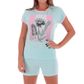 Short Doll Manga Curta e Gola Constraste em Viscolycra Victory