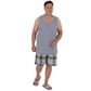Pijama Xadrez Regata Plus Size em Meia Malha Victory