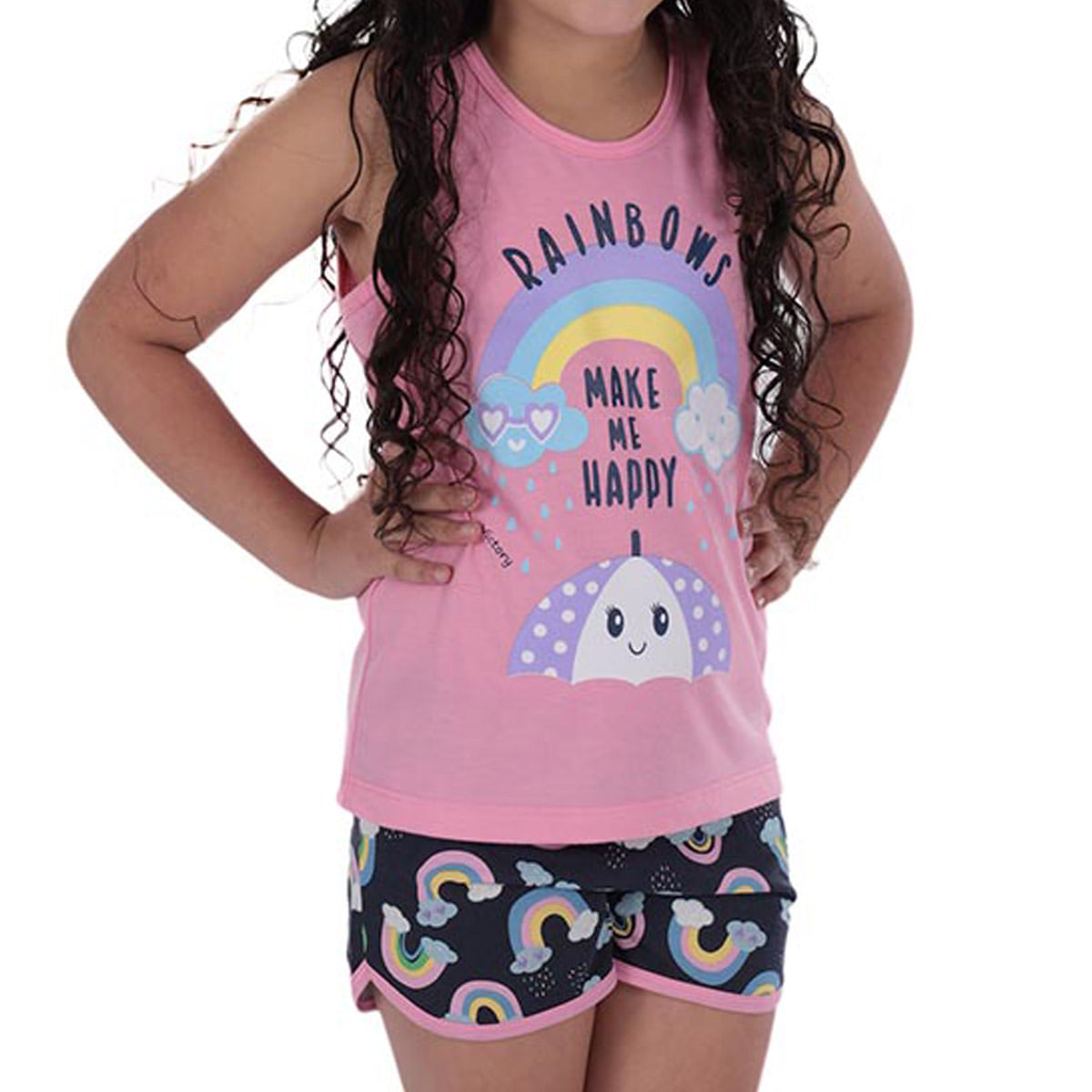 Short Doll Bella Nadador Infantil em Meia Malha Victory