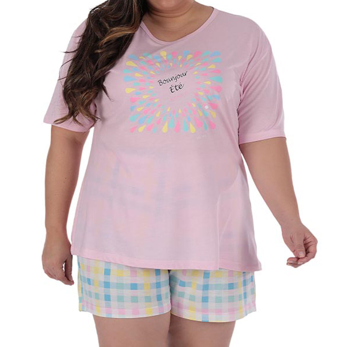 Short Doll Manga Curta Plus Size em Meia Malha Victory