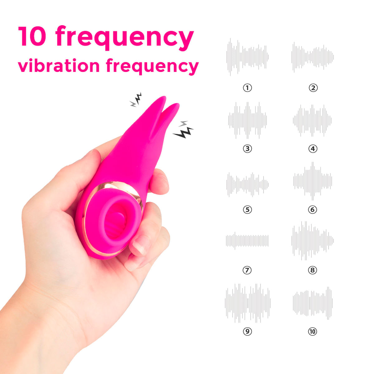 Hantewei Estimulador Clitoriano com 10 Vibrações e Língua Vip Mix