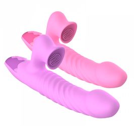Dibe Olivia Vibrador Vai e Vem com Estimulador Clitoriano e 7 Vibrações Vip Mix