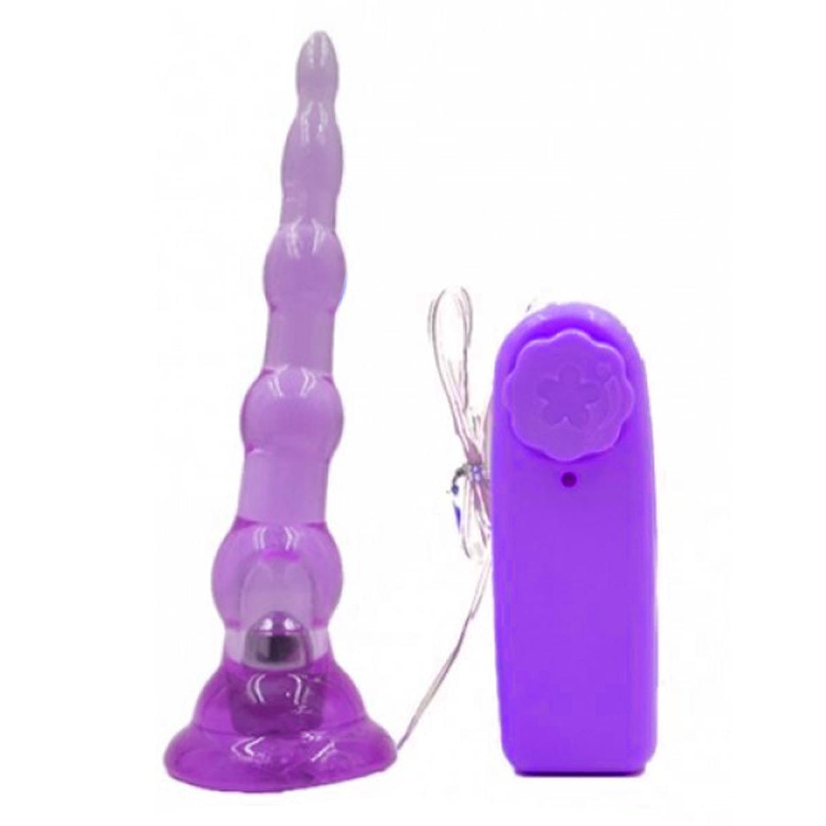Plug Anal em Jelly com Esferas e Vibração Multivelocidade Vip Mix