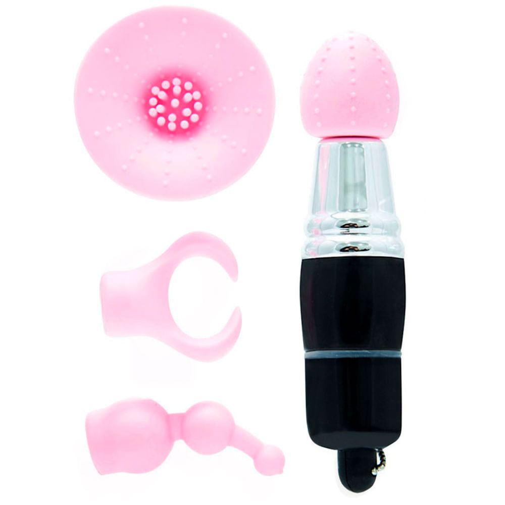 Mini Massageador Tribe com 3 Acessórios Miss Collection Mini Massageador Tribe com 3 Acessórios Miss Collection