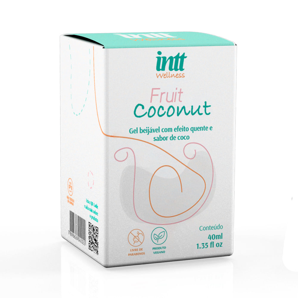 Fruit Coconut Gel Beijável com Efeito Quente 40g Intt Wellness