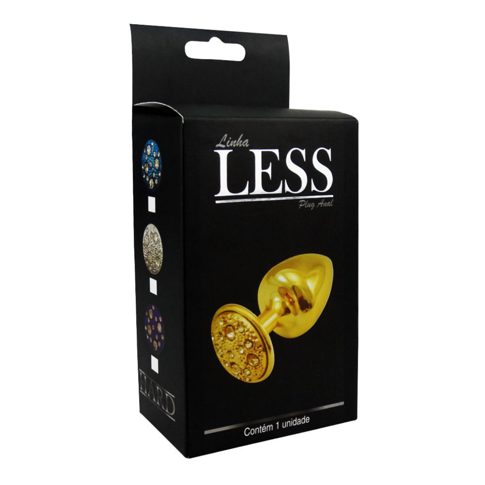 Plug Anal M Cromado Pedra Cravejada em Strass Linha Less 7,5x3,5 cm Hard