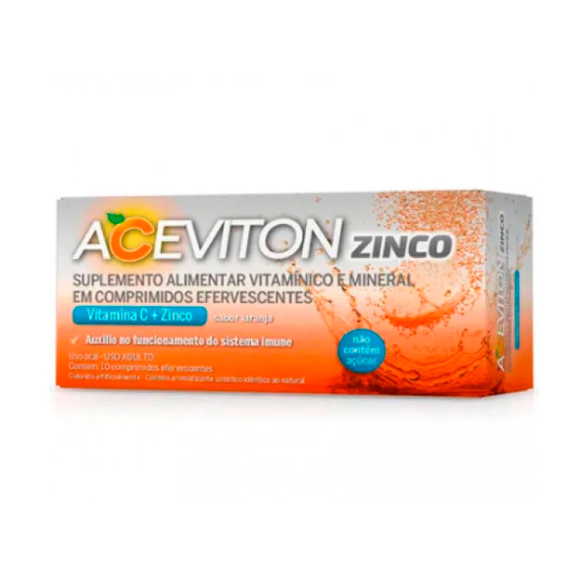 Aceviton Zinco Suplemento Alimentar Vitamínico 10 comprimidos Efervescentes CIMED