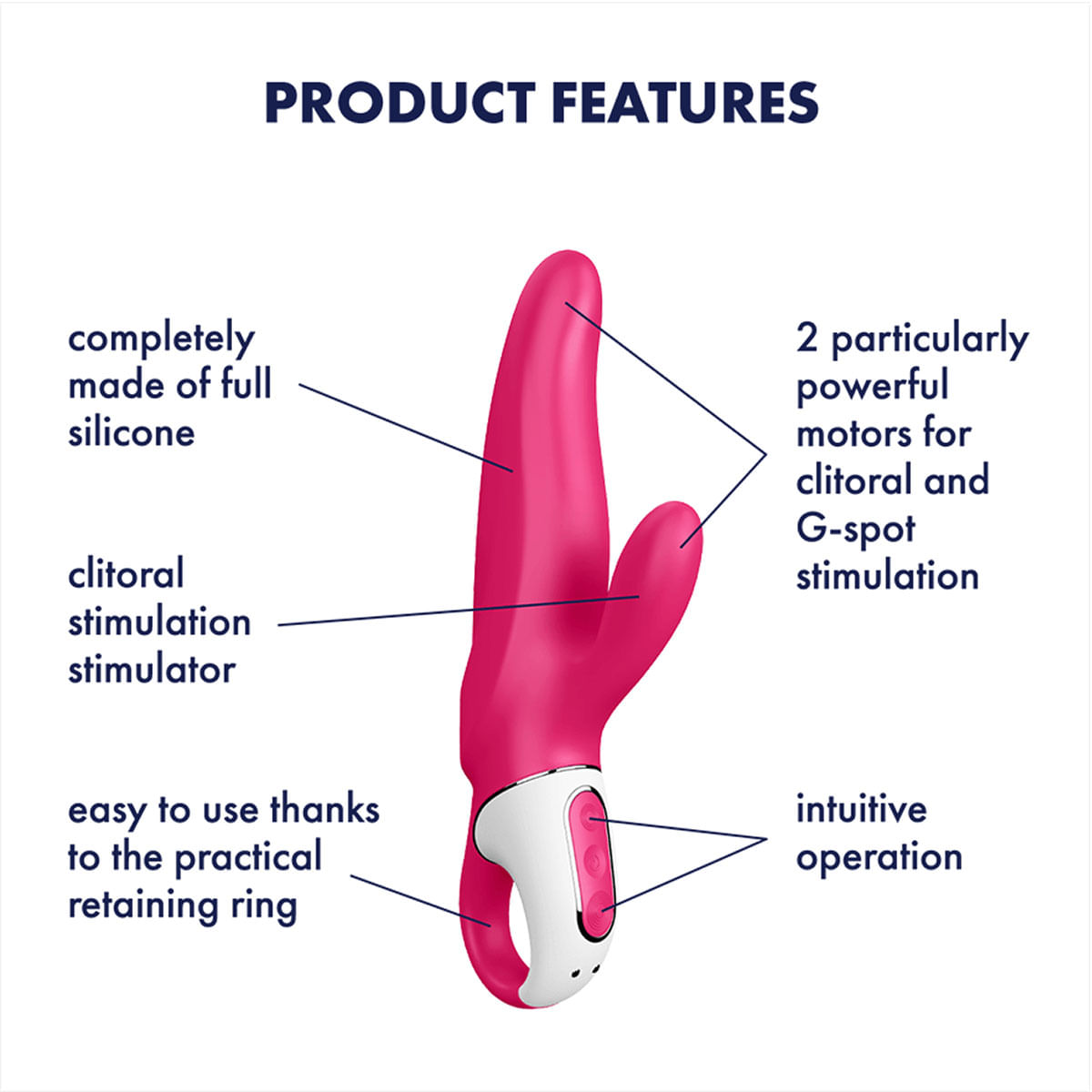 Satisfyer Mr. Rabbit Vibrador com Estimulador Clitoriano com 12 Modos Vibração Intt