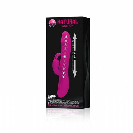 Natural Motion Vibrador com Estimulador Clitoriano com 7 Níveis de Vibrações e Funções de Vai e Vem