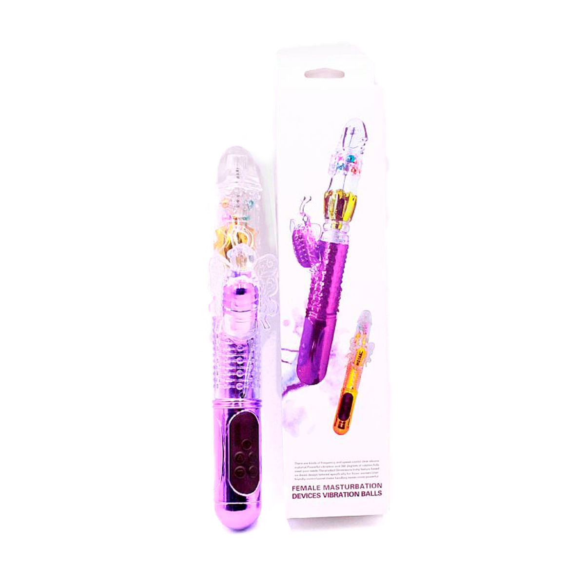 Female Vibrador Vai e Vem Borboleta com 8 Níveis de Rotação e 36 Níveis Vibração Sexy Import