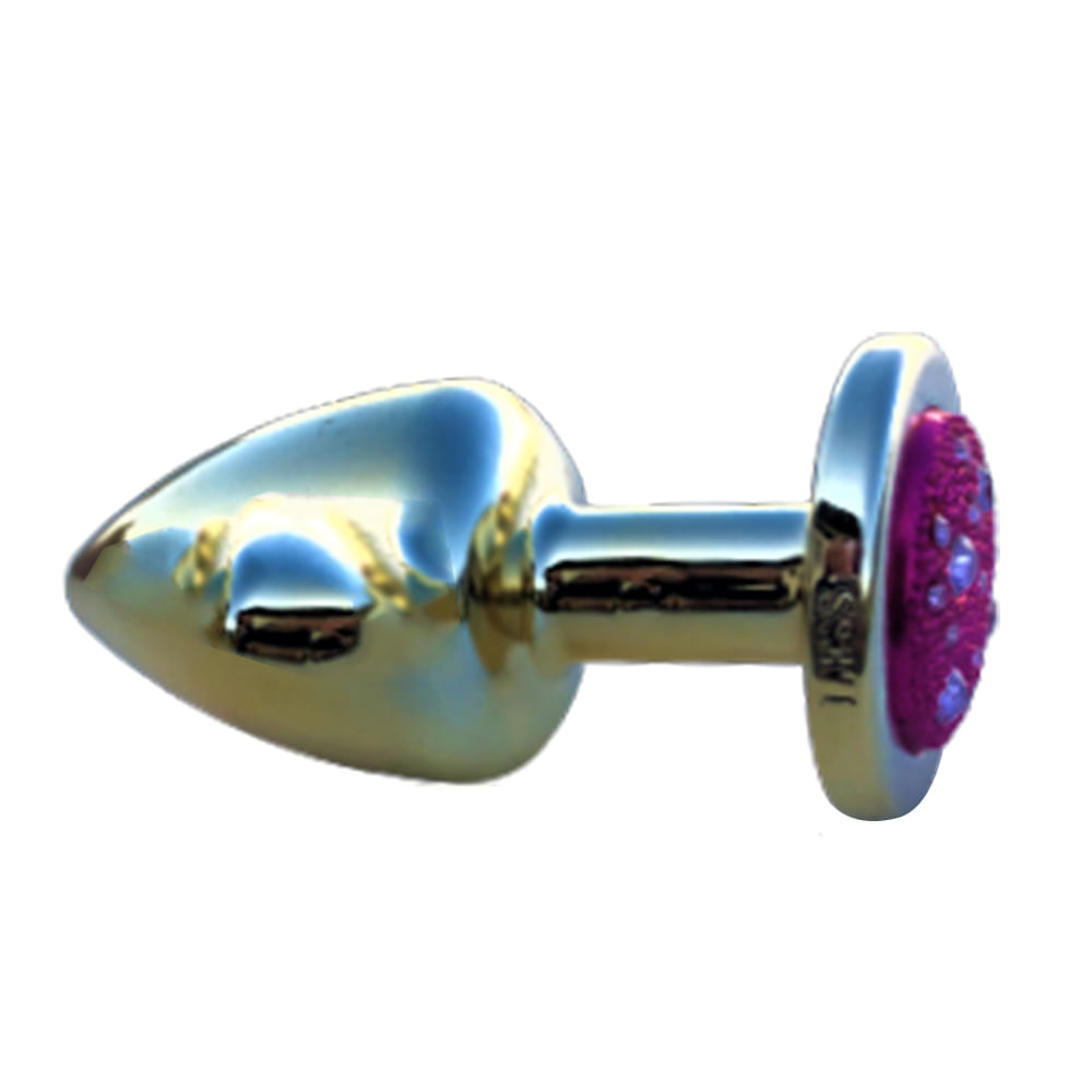 Less Plug Anal G Dourado com Pedra Cravejada Hard Less Plug Anal G Dourado com Pedra Cravejada Hard