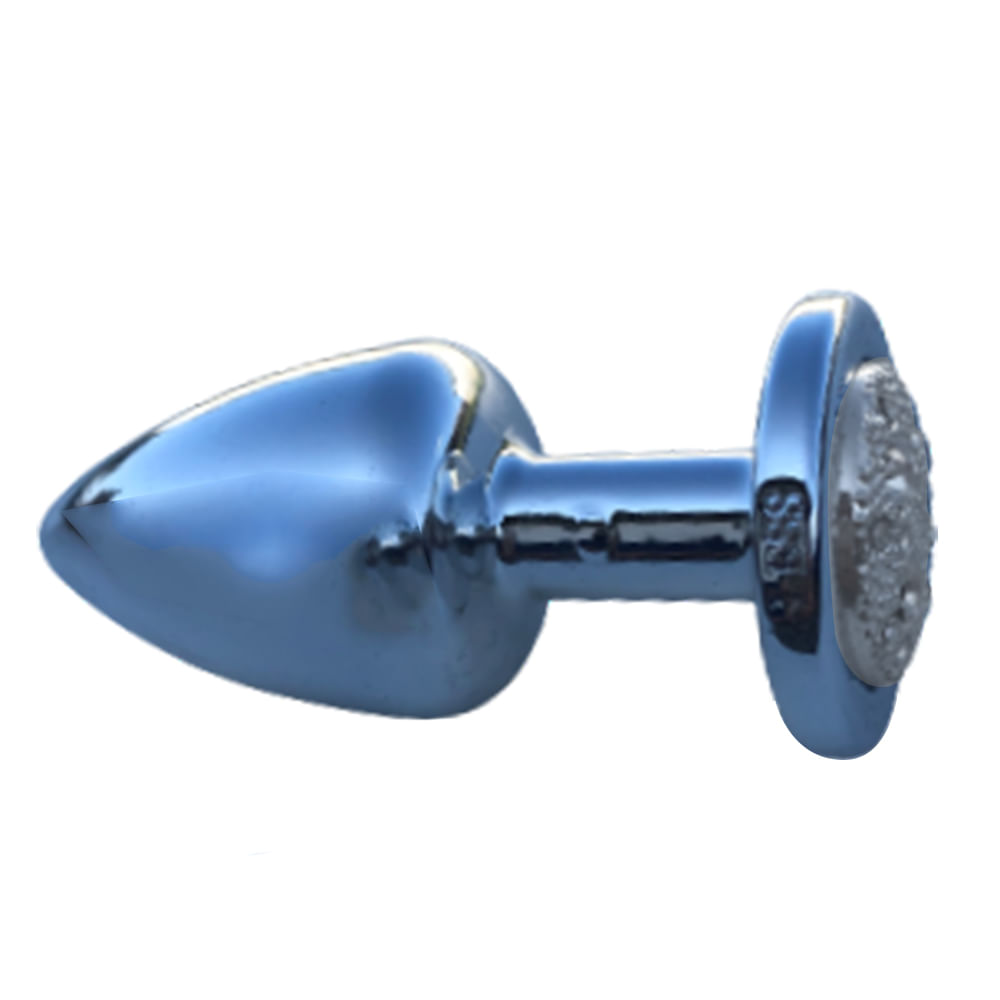 Less Plug Anal G Cromado com Pedra Cravejada Hard Less Plug Anal G Cromado com Pedra Cravejada Hard