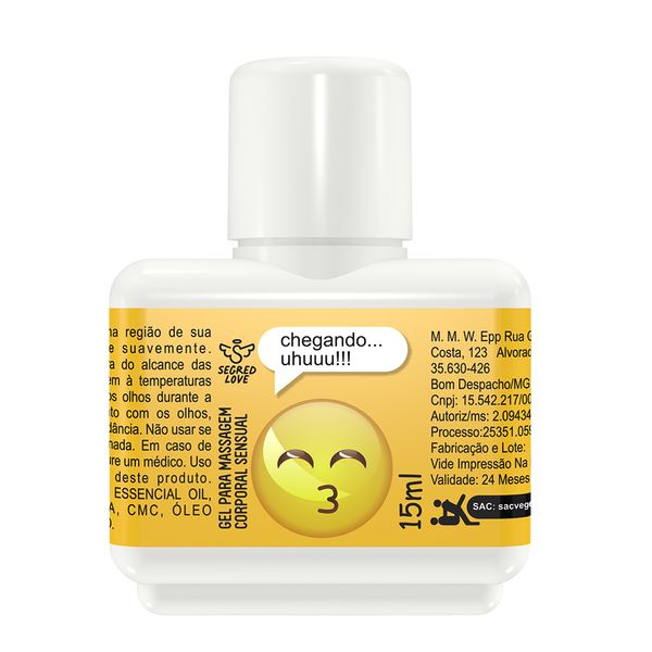 Chegando... Gel Beijável para Massagem Corporal 15ml Emoji Segred Love