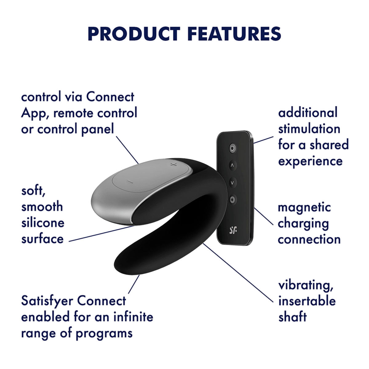 Satisfyer Double Fun Vibrador para Casal Bluetooth com 10 Modos de Vibração e Controle Remoto