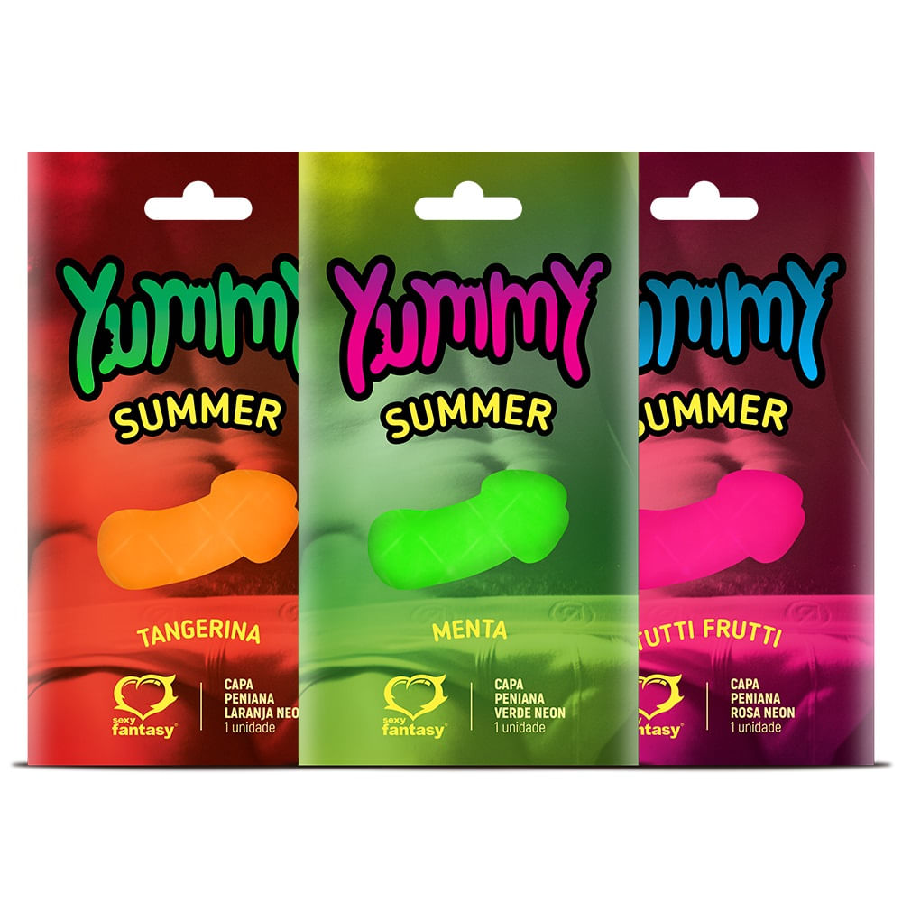 Yummy Summer Capa Peniana Neon Solúvel Comestível 1 Unidade Sexy Fantasy