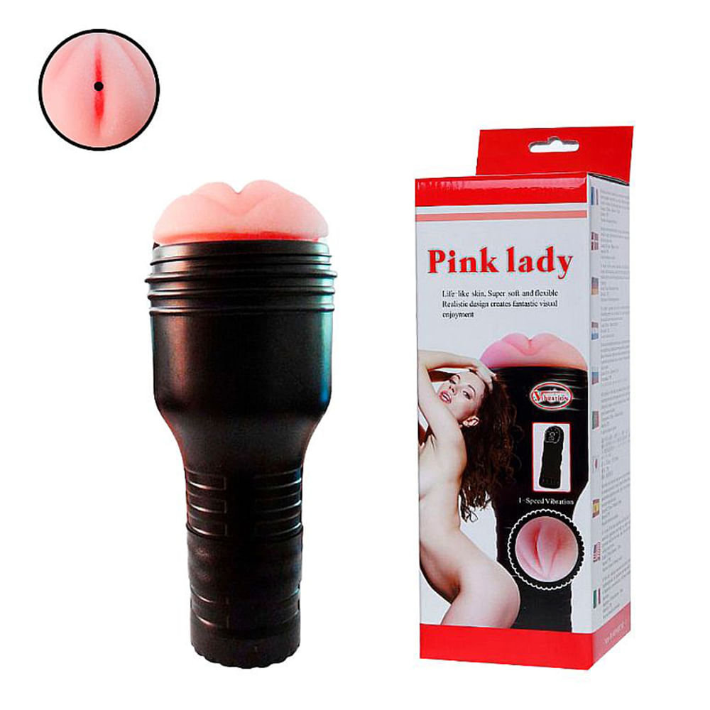Pink Lady Vagina Masturbador Lanterna com 4 Modos de Vibração Baile Sexy Import