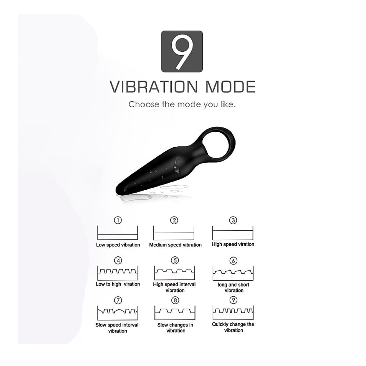 S-Hande Dada 2 em 1 Vibrador e Plug Anal com 9 Vibrações Sexy Import