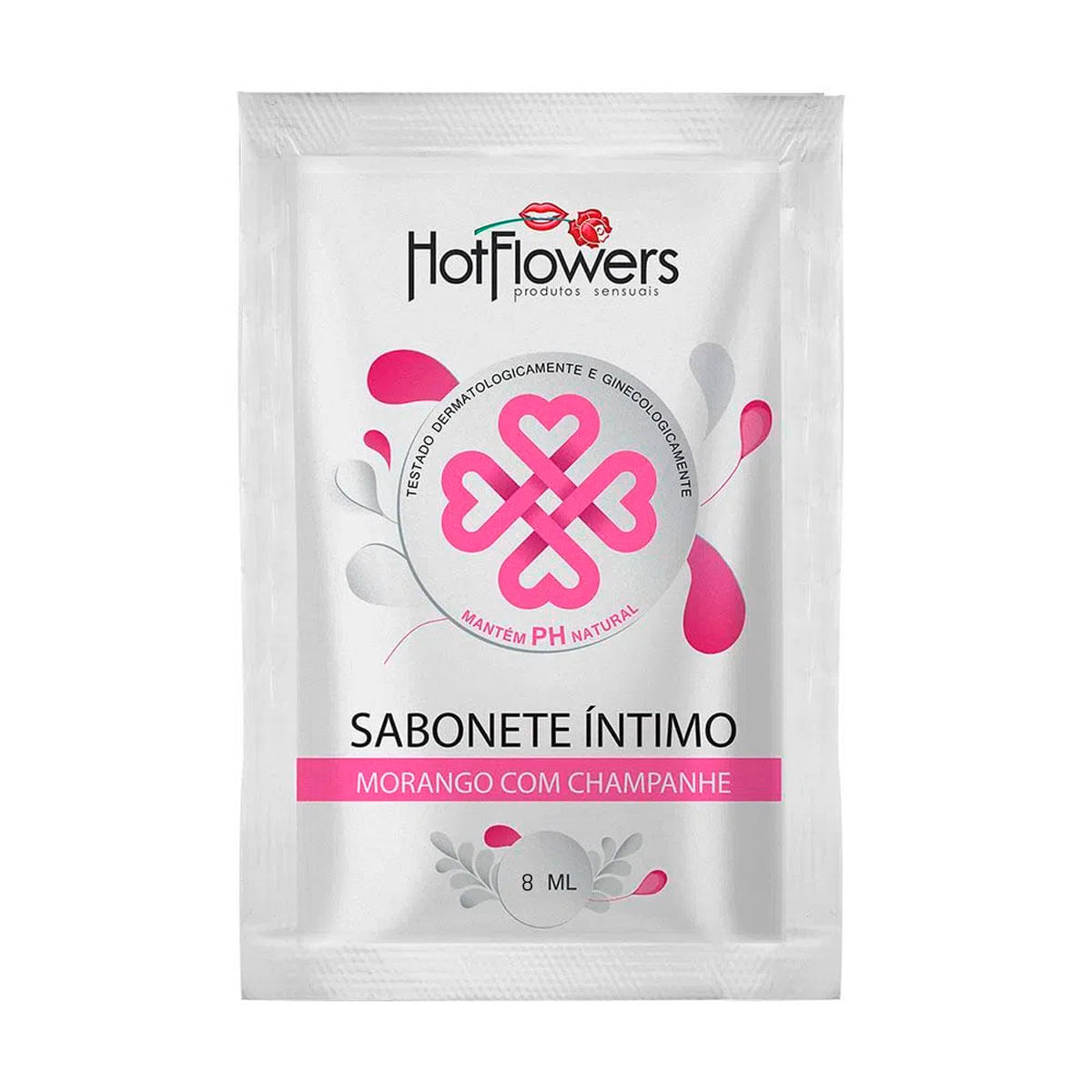 Sabonete Íntimo Morango com Champanhe sachê 8ml Hot Flowers - Miess