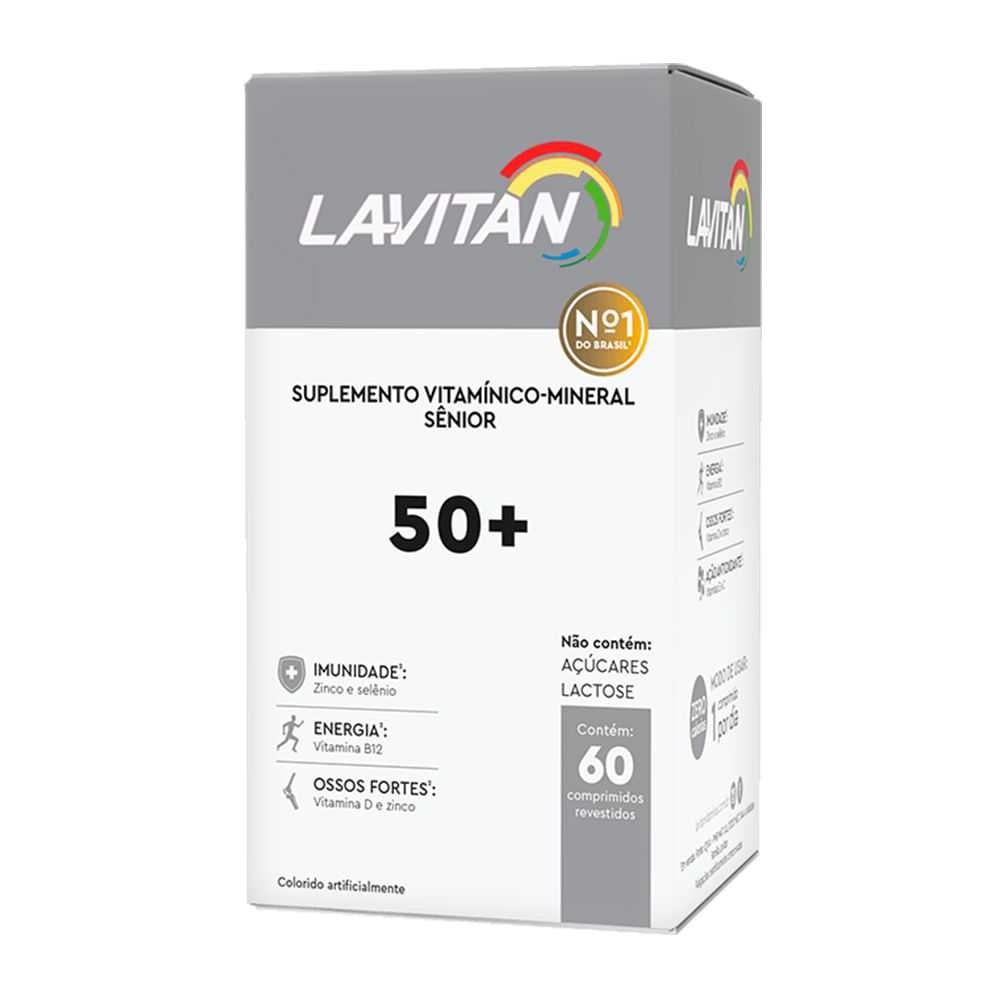 Lavitan 50+ Suplemento Vitamínico-Mineral Senior 60 Comprimidos Cimed Lavitan 50+ Suplemento Vitamínico-Mineral Senior 60 Comprimidos Cimed