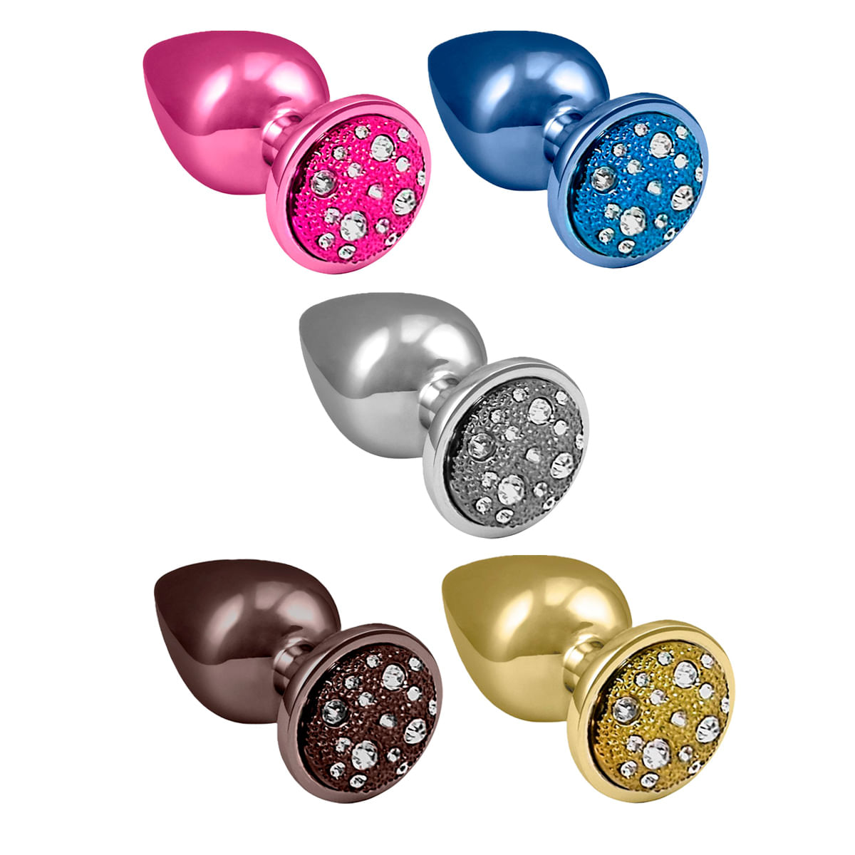 Plug M com Pedra Cravejada em Strass 7,5X3,5 cm Hard