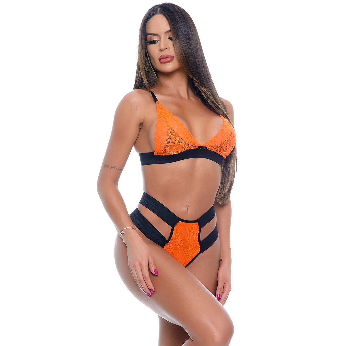 Conjunto Sem Bojo e Elástico Duplo Hot Love