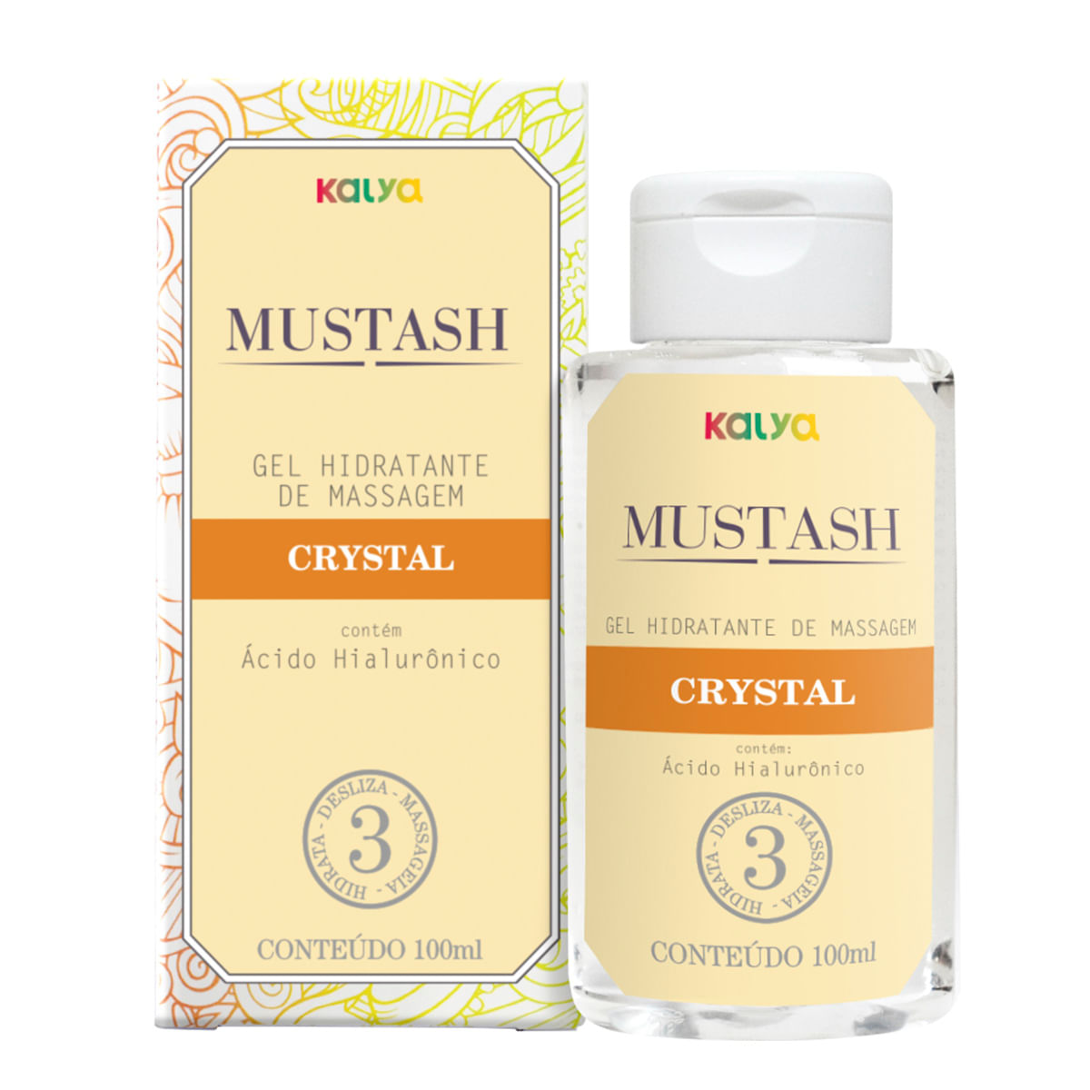 Mustash Crystal Gel de Massagem Lubrificante Hidratante à Base d'água 100ml Ka