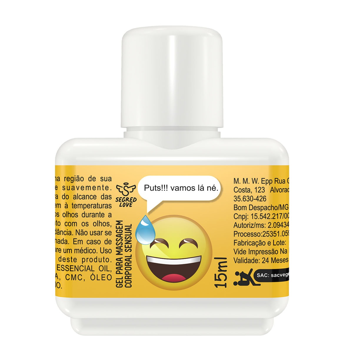 Puts!!! vamos lá né Gel de Massagem Dessensibilizante 15ml Linha Emoji Segred Love Puts!!! vamos lá né Gel de Massagem Dessensibilizante 15ml Linha Emoji Segred Love