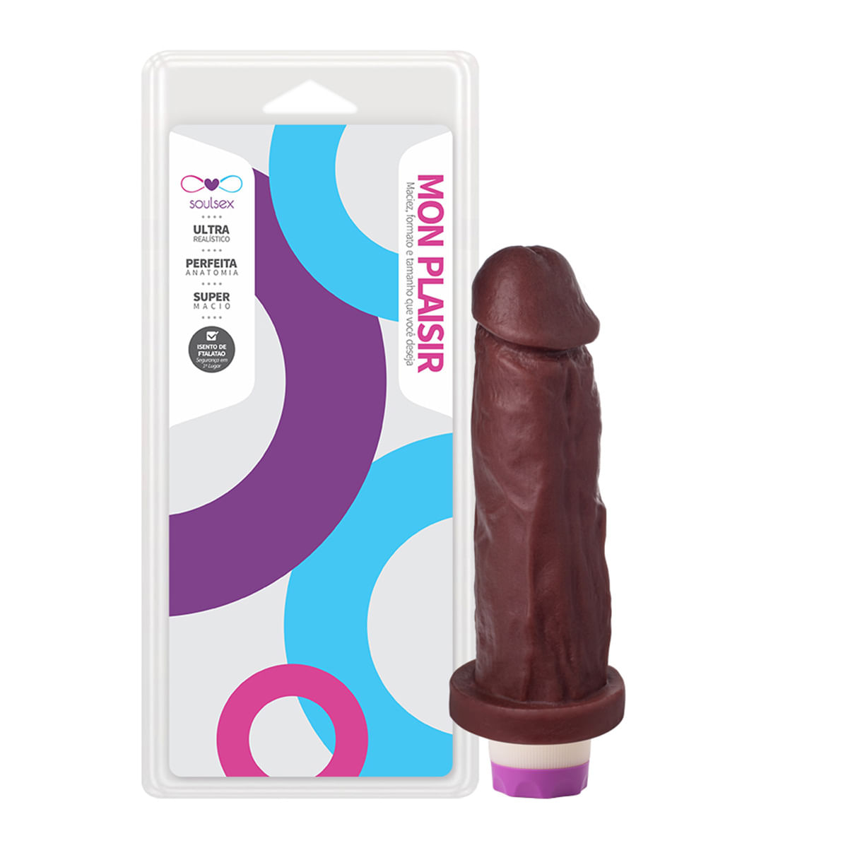 Mon Plaisir Prótese com Vibrador Dildo 17 X 4,5 cm Soulsex