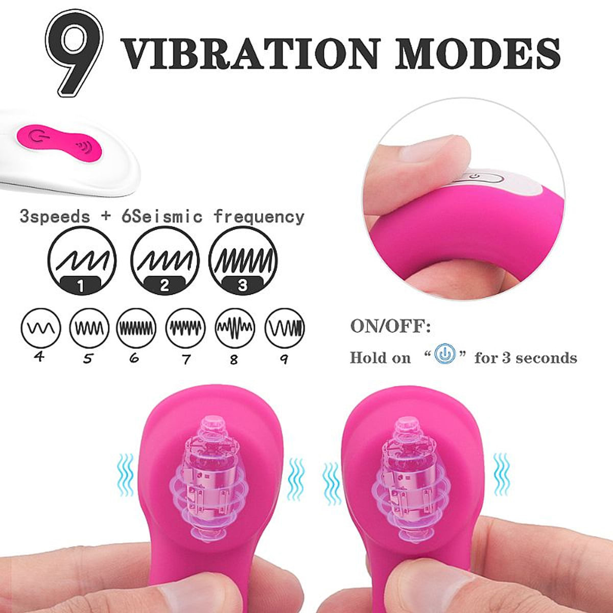 Song RCT Massageador de Testículos SHande com 9 Modos de Vibração Sexy Import