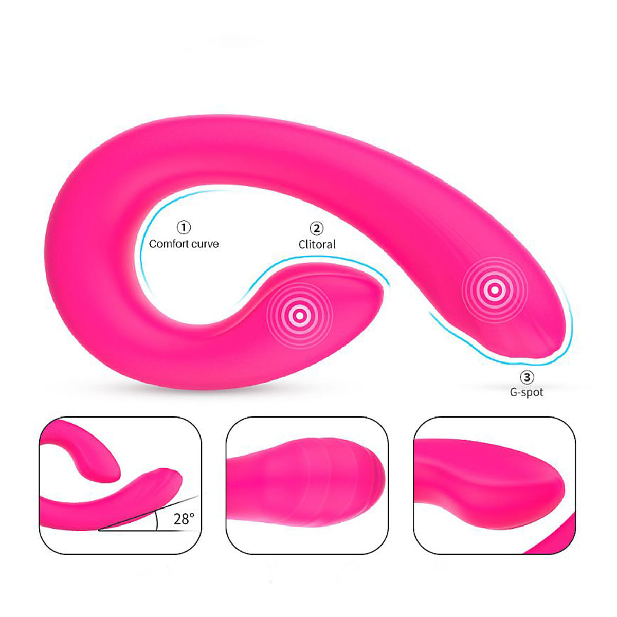 S-Hande Pheobe Massageador Ponto G e Clitoris com 9 Modos de Vibração Sexy Import