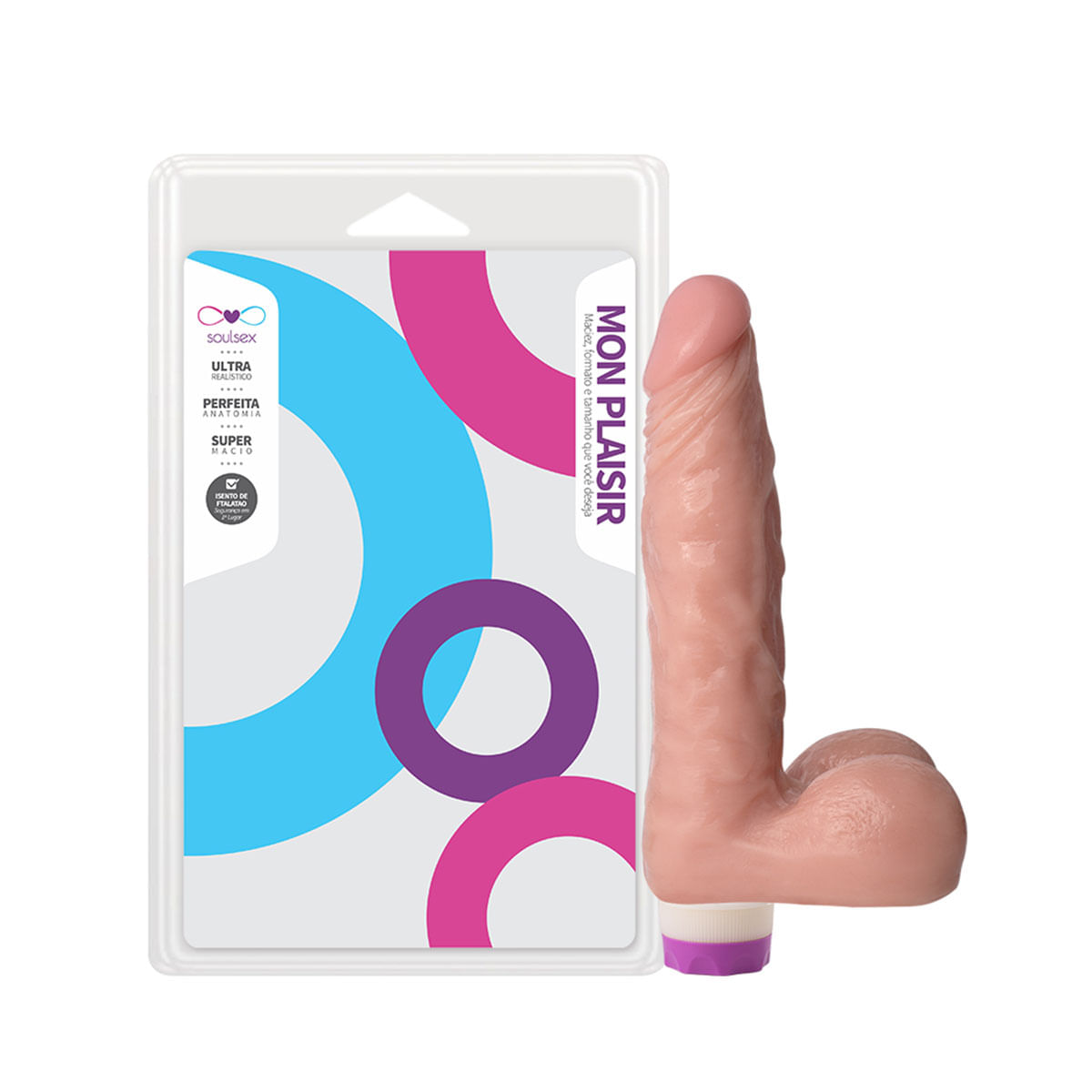 Mon Plaisir Prótese Realística com Vibrador 18 X 4 cm Soulsex