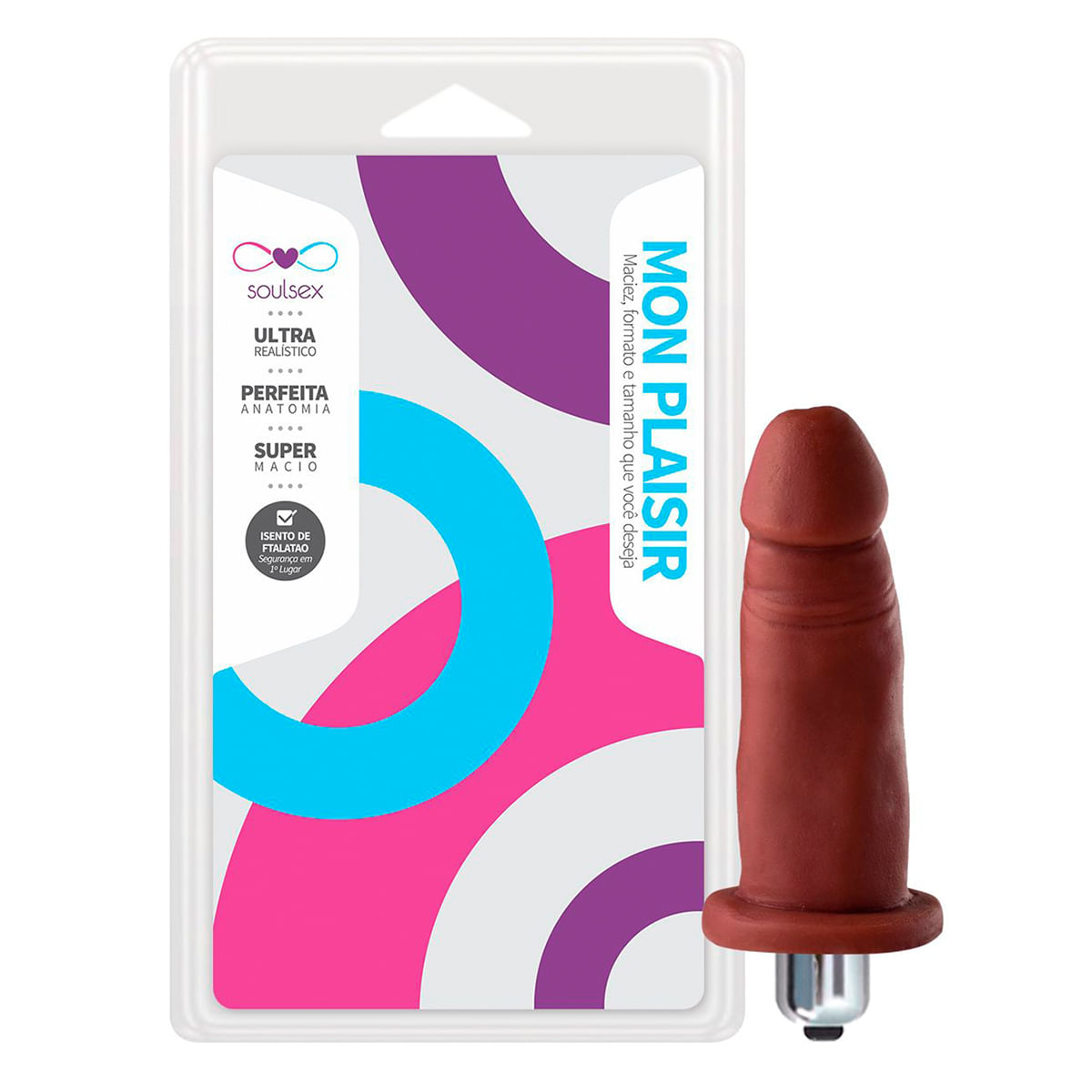 Mon Plaisir Prótese com Vibrador Interno 9 X 2,5 cm Soulsex