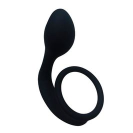Anel Peniano com Plug Anal com Inclinação para Estimulação da Próstata Vip Mix