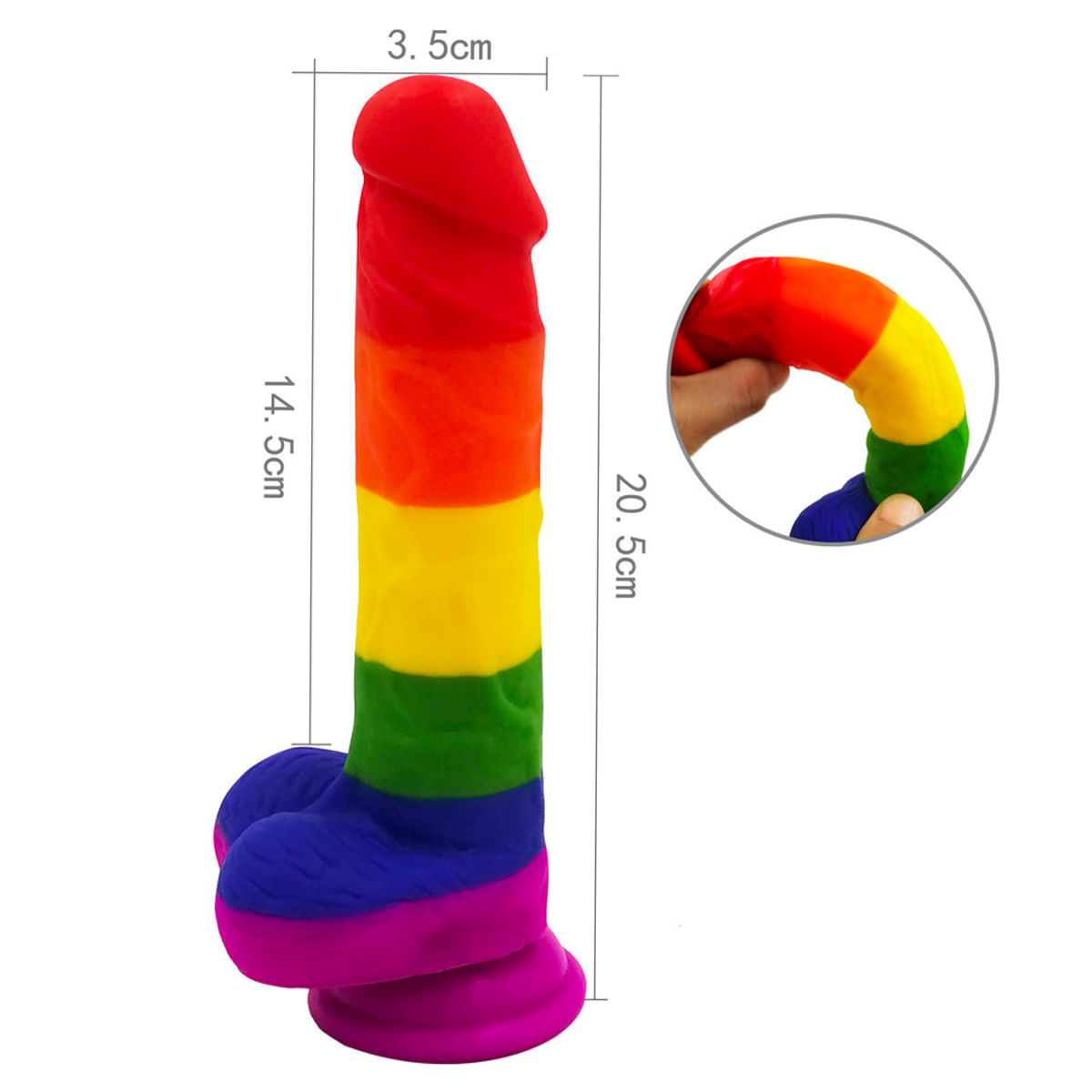 Dildo Gode Prótese Realística com Glande Saltada e Ventosa Vip Mix